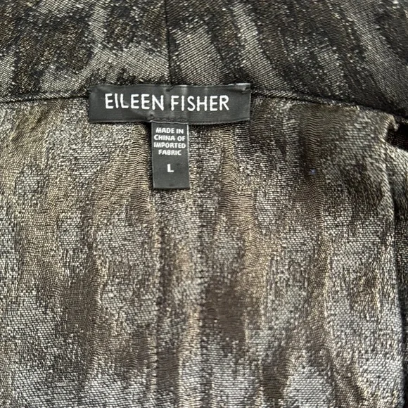 Eileen Fisher Black and Gray Coat Classic Design Size L - Picture 7 of 8